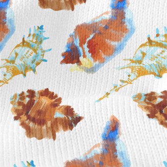 Hand Drawn Beach Shells Stretch Jersey
