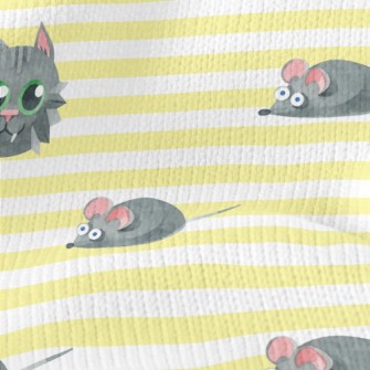 Watercolor Cat And Mouse Stretch Jersey