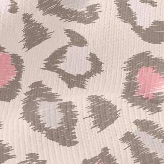 Hand Drawn Pink Leopard Print Stretch Jersey