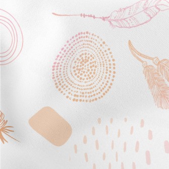 Hand Drawn Bohemian Decoration Lightweight Cotton Poplin