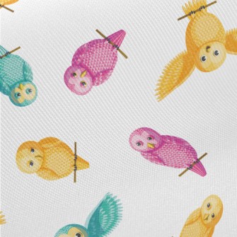 Colorful Cartoon Owl Midweight Cotton Poplin