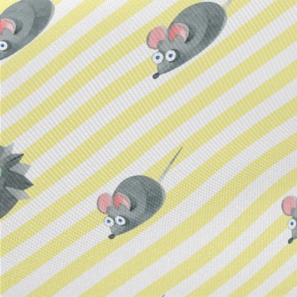 Watercolor Cat And Mouse Midweight Cotton Poplin