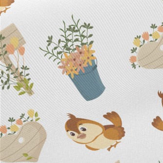 Spring Garden Sparrow Midweight Cotton Poplin