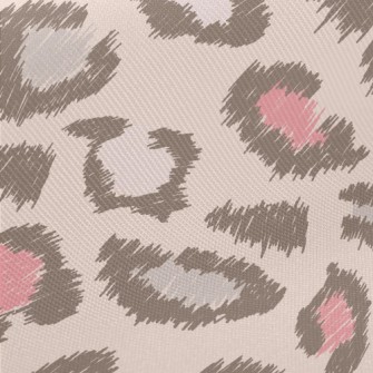 Hand Drawn Pink Leopard Print Midweight Cotton Poplin