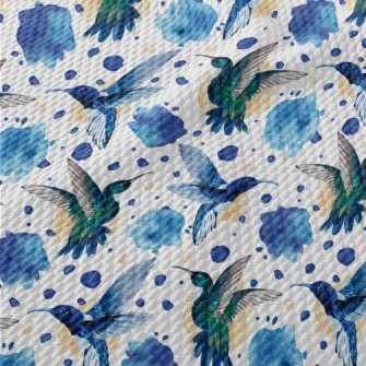 Watercolor Hummingbird Birdseye Piqué