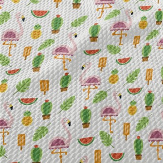 Summer Pink Ostrich Birdseye Piqué