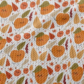 Peach And Fruit Friends Birdseye Piqué