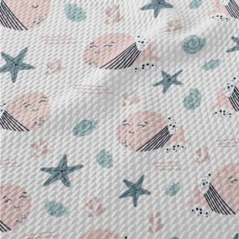 Pink Whale Who Loves The Ocean Birdseye Piqué