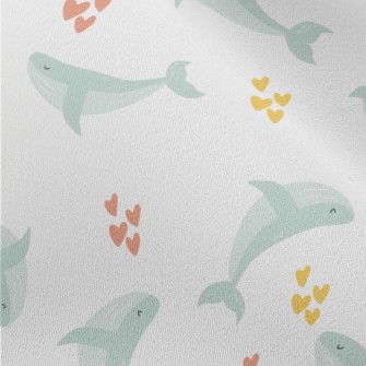 Cute Blue Whale And Love Heart Chiffon