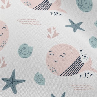 Pink Whale Who Loves The Ocean Chiffon