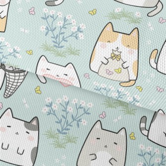 Q Version Cat Holding Somethin Waterproof Oxford