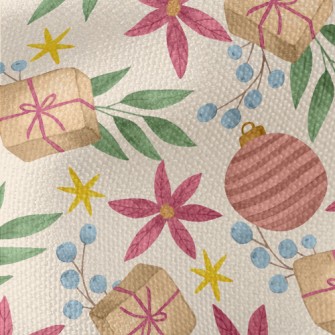 Watercolor Christmas Elements Waterproof Canvas