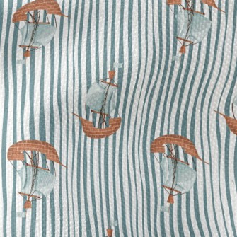 Blue And White Stripes With Sa Waterproof Canvas