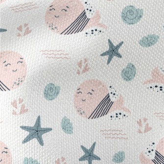 Pink Whale Who Loves The Ocean Waterproof Canvas