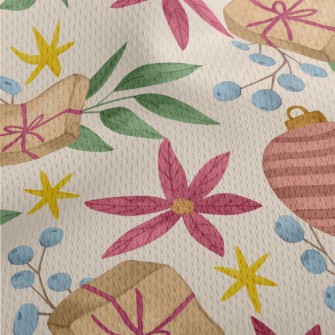 Watercolor Christmas Elements Athletic Mesh Flat Back