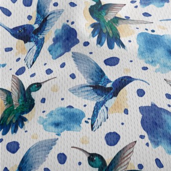 Watercolor Hummingbird Athletic Mesh Flat Back