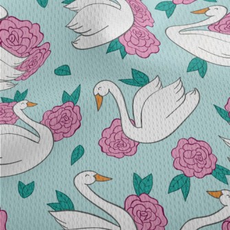 Flowers And Swans Athletic Mesh Flat Back