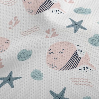 Pink Whale Who Loves The Ocean Athletic Mesh Flat Back