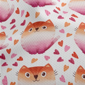 Gradient Watercolor Cat Athletic Mesh Flat Back
