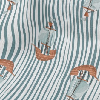 Blue And White Stripes With Sa Terry