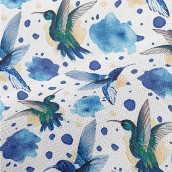 Watercolor Hummingbird Performance Linen