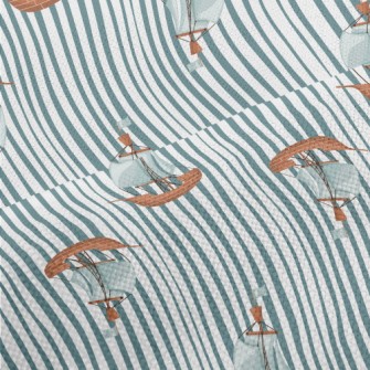 Blue And White Stripes With Sa Performance Linen