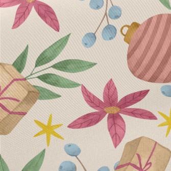 Watercolor Christmas Elements Twill