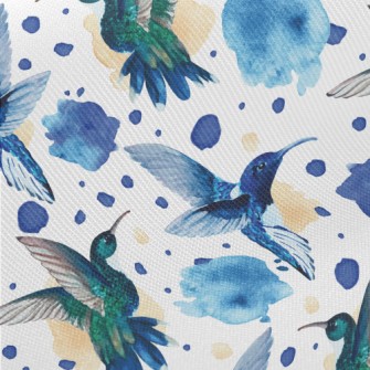 Watercolor Hummingbird Twill