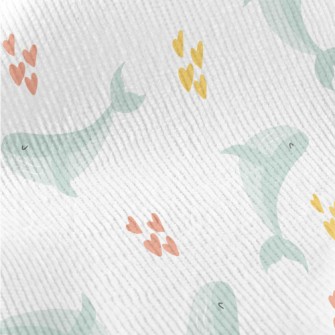 Cute Blue Whale And Love Heart Standard Corduroy