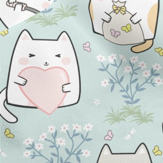 Q Version Cat Holding Somethin Micro Fleece