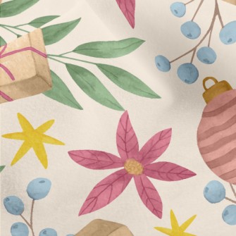 Watercolor Christmas Elements Micro Fleece