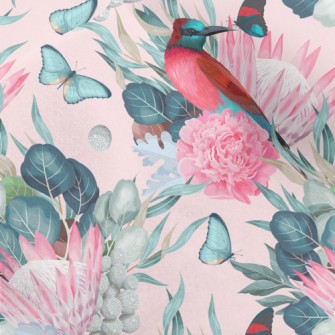 Birds And King Proteas Micro Fleece