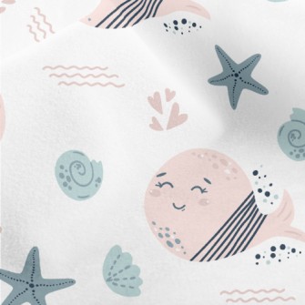 Pink Whale Who Loves The Ocean Micro Fleece