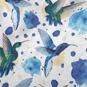 Watercolor Hummingbird Minky