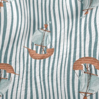 Blue And White Stripes With Sa Minky