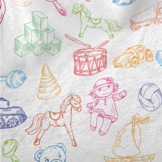 Line Drawing Of Various Baby T Minky