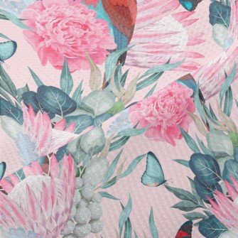 Birds And King Proteas Piqué