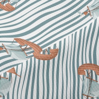 Blue And White Stripes With Sa Piqué