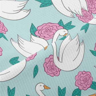 Flowers And Swans Piqué
