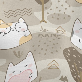 Cat With Tree Lightweight Performance Linen