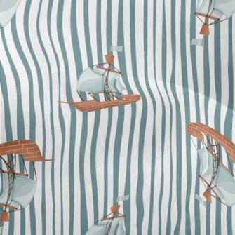Blue And White Stripes With Sa Lightweight Performance Linen