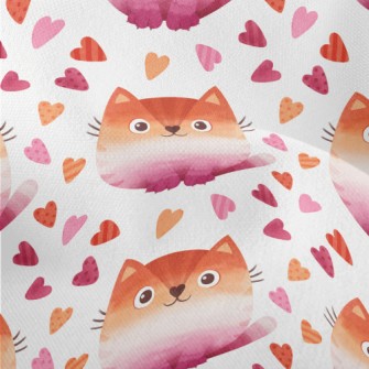 Gradient Watercolor Cat Lightweight Performance Linen