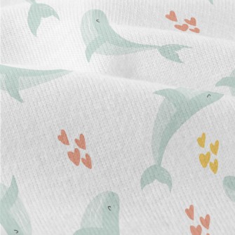 Cute Blue Whale And Love Heart Modern Jersey