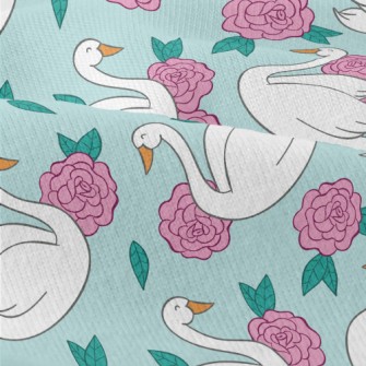 Flowers And Swans Modern Jersey