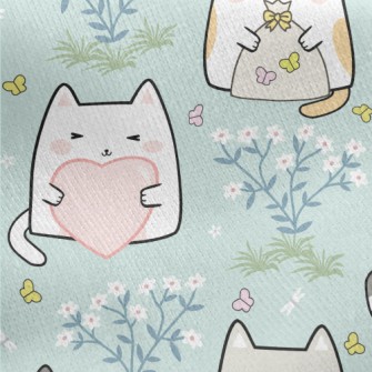 Q Version Cat Holding Somethin Jersey Backed Fleece