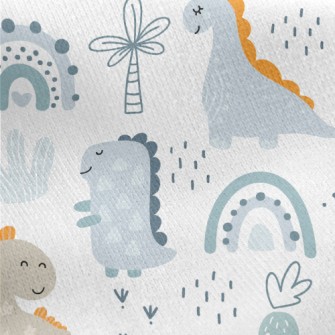 Cute Baby Dinosaur Jersey Backed Fleece