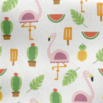 Summer Pink Ostrich Jersey Backed Fleece