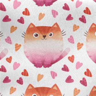 Gradient Watercolor Cat Jersey Backed Fleece