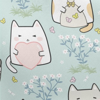 Q Version Cat Holding Somethin Pongee