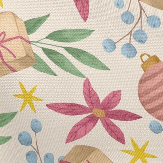 Watercolor Christmas Elements Pongee